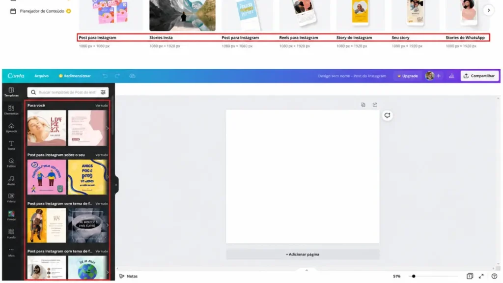 interface do Canva como usar editor de design gratuito